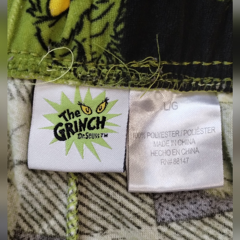 Dr Seuss Womens Black & Green Plush Fleece Sleep Pants The Grinch Pajama Bottoms - Picture 4 of 8